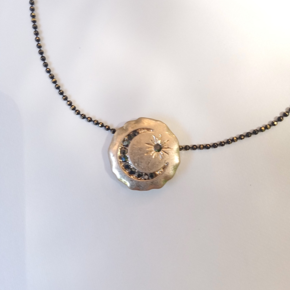SOLD! Moon and star pendant necklace